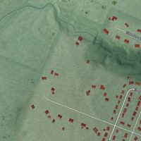 Second close-up of the map of Andersonville, Ohio print showing more streets and buildings