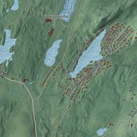 Second close-up of the map of Andover, Sussex County, New Jersey print showing more streets and buildings