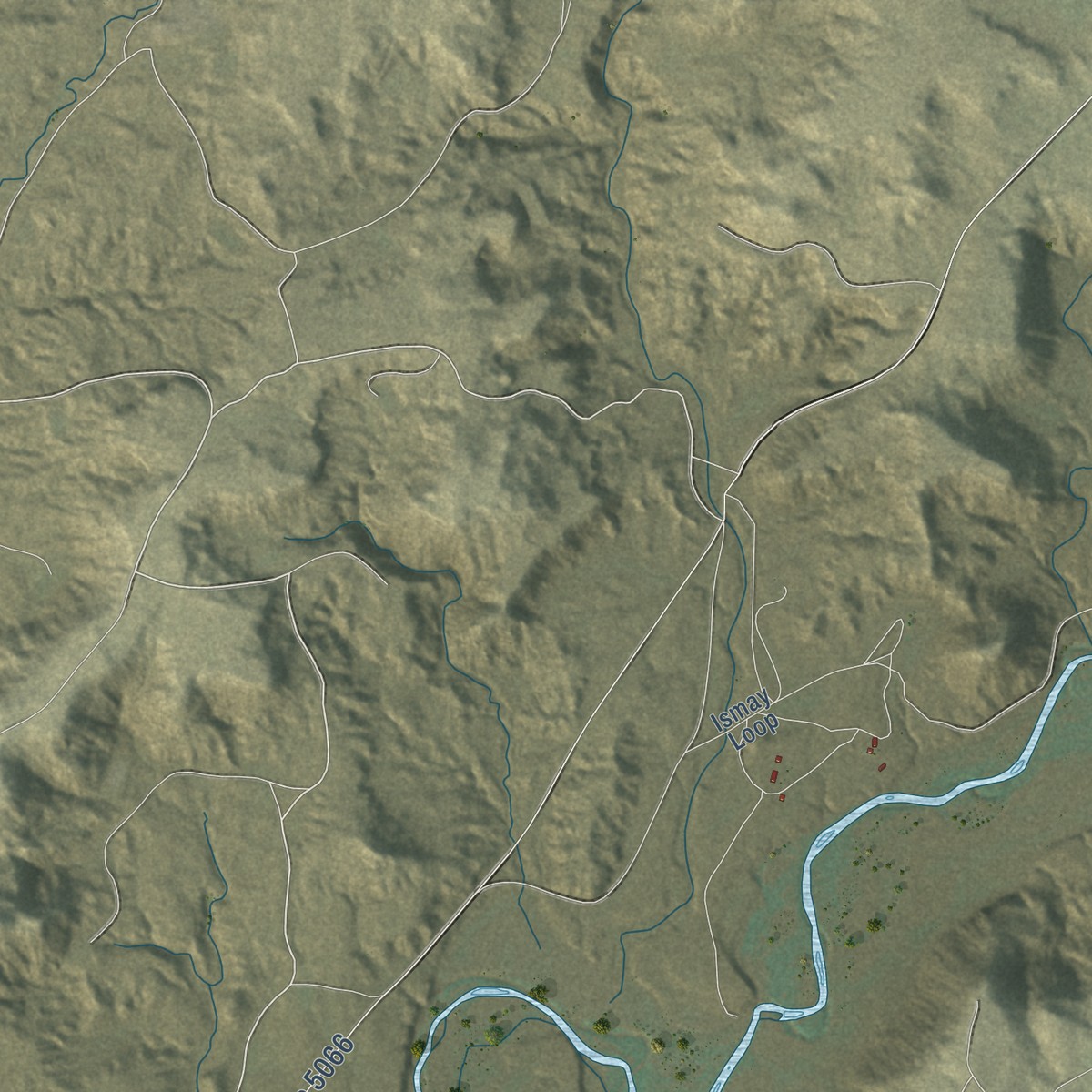 Second close-up of the map of Aneth, Utah print showing more streets and buildings
