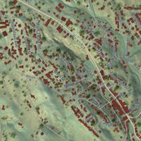 Second close-up of the map of Angels Camp, California print showing more streets and buildings