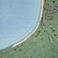Second close-up of the map of Angola on the Lake, New York print showing more streets and buildings