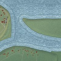 Second close-up of the map of Aniak, Alaska print showing more streets and buildings