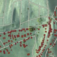 Second close-up of the map of Animas, Puerto Rico print showing more streets and buildings