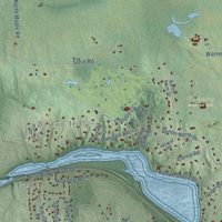 Second close-up of the map of Ann Arbor, Washtenaw County, Michigan print showing more streets and buildings