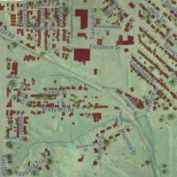 Second close-up of the map of Anna, Illinois print showing more streets and buildings
