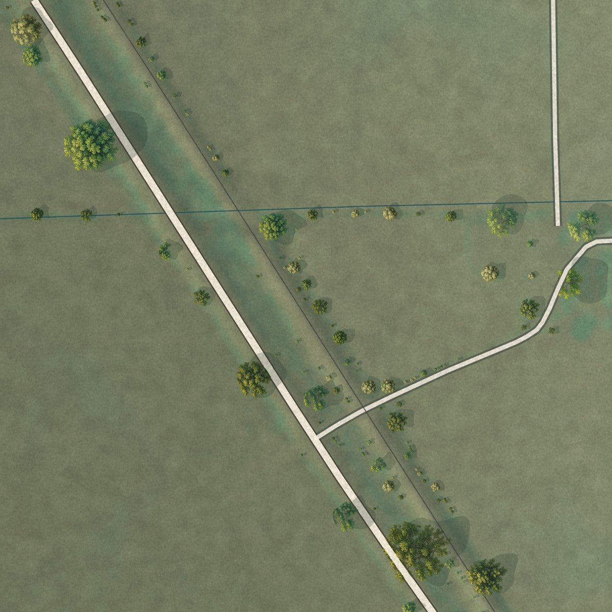Second close-up of the map of Annada, Missouri print showing more streets and buildings