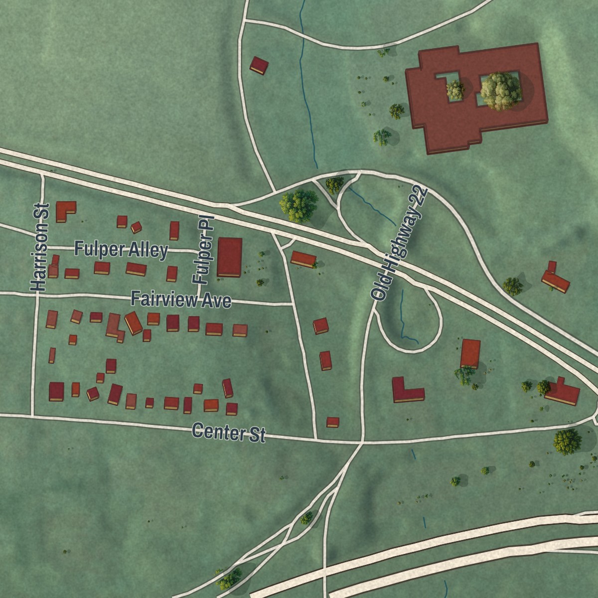 Second close-up of the map of Annandale, New Jersey print showing more streets and buildings