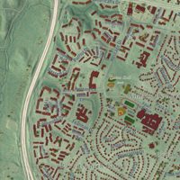 Second close-up of the map of Annandale, Virginia print showing more streets and buildings