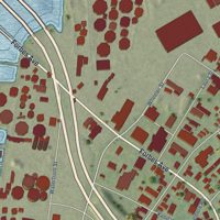 Second close-up of the map of Annex, Connecticut print showing more streets and buildings