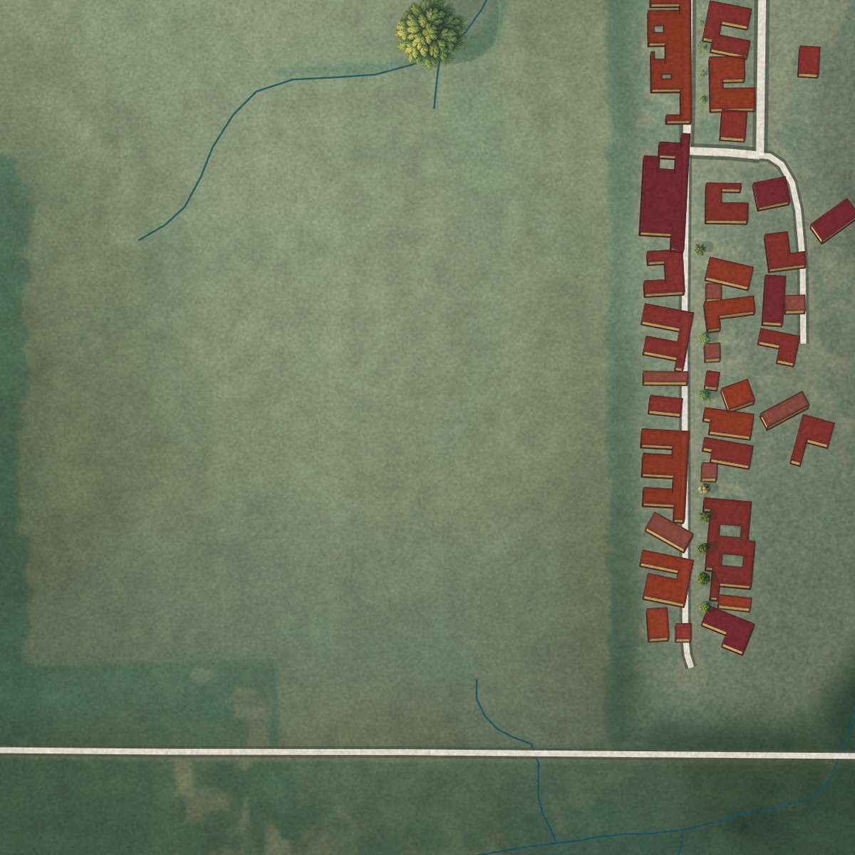 Second close-up of the map of Anoka, Indiana print showing more streets and buildings