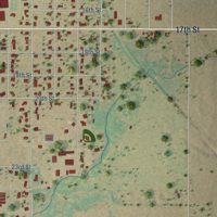 Second close-up of the map of Anson, Texas print showing more streets and buildings