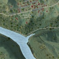 Second close-up of the map of Ansted, West Virginia print showing more streets and buildings