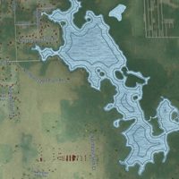 Second close-up of the map of Anthony, Florida print showing more streets and buildings