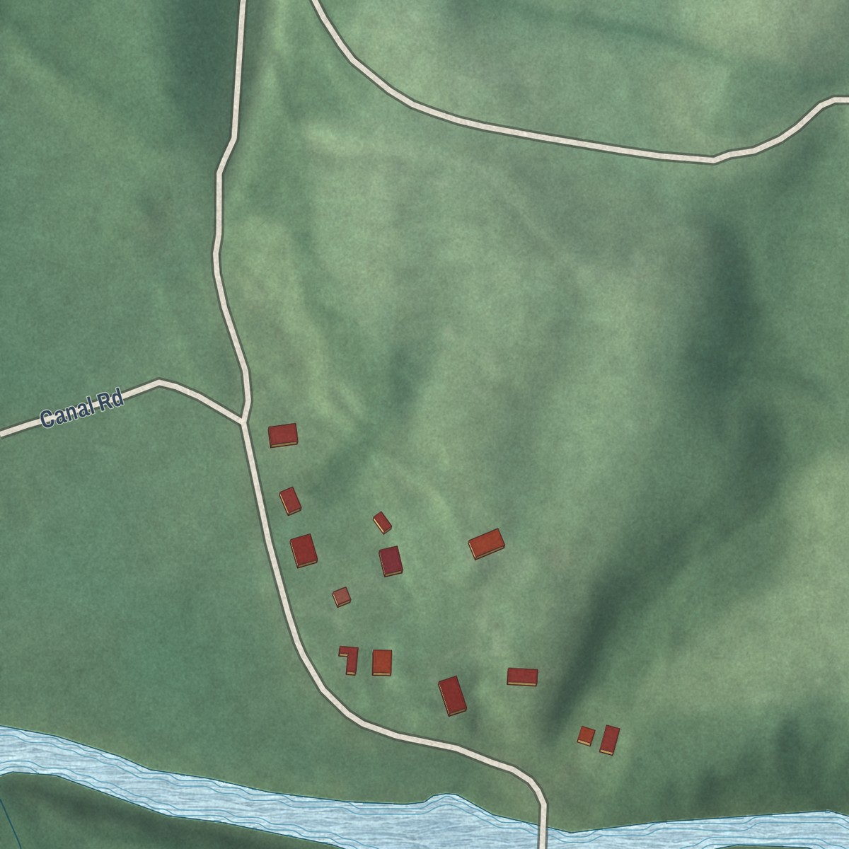 Second close-up of the map of Antietam, Maryland print showing more streets and buildings