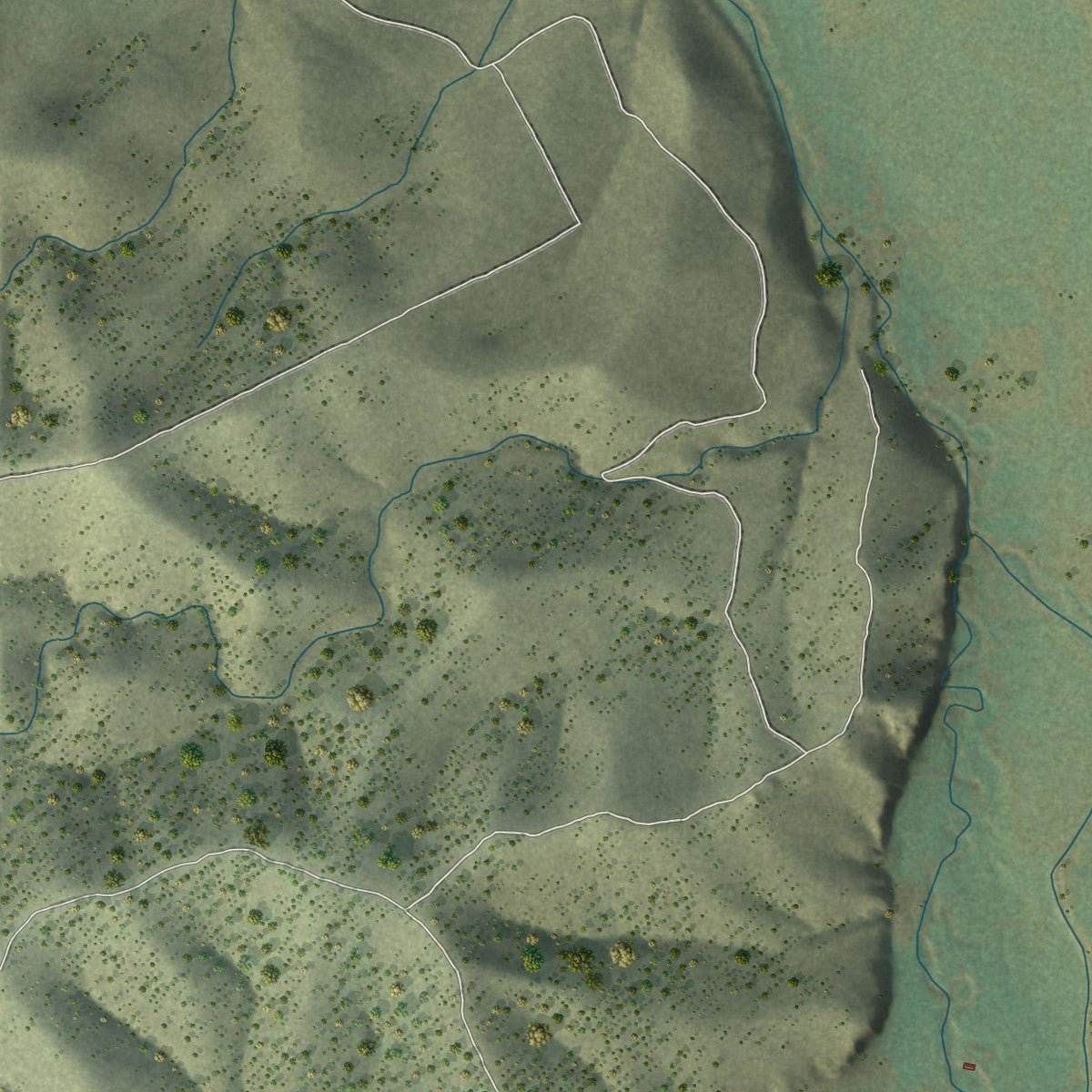 Second close-up of the map of Antimony, Utah print showing more streets and buildings