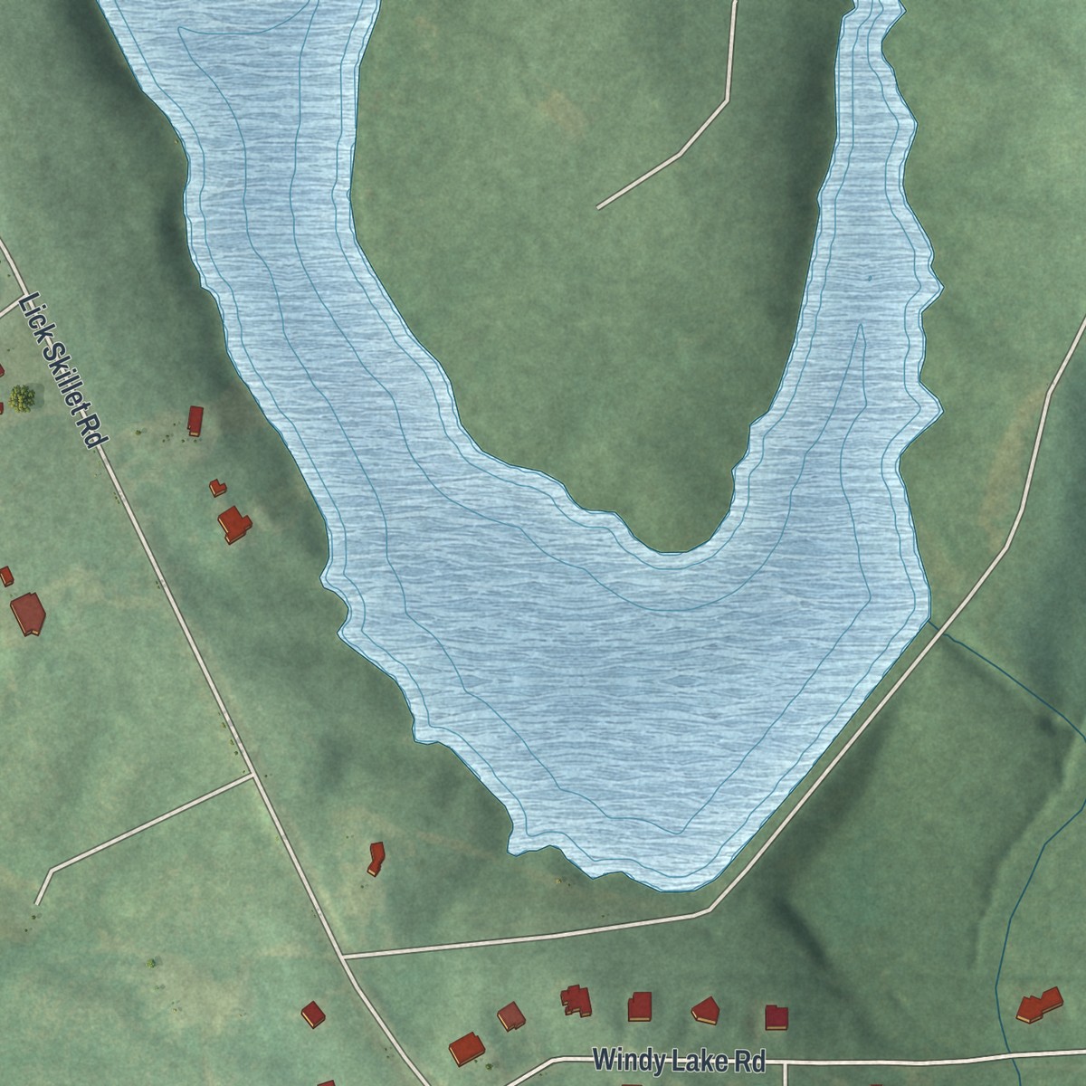 Second close-up of the map of Antioch, Georgia print showing more streets and buildings