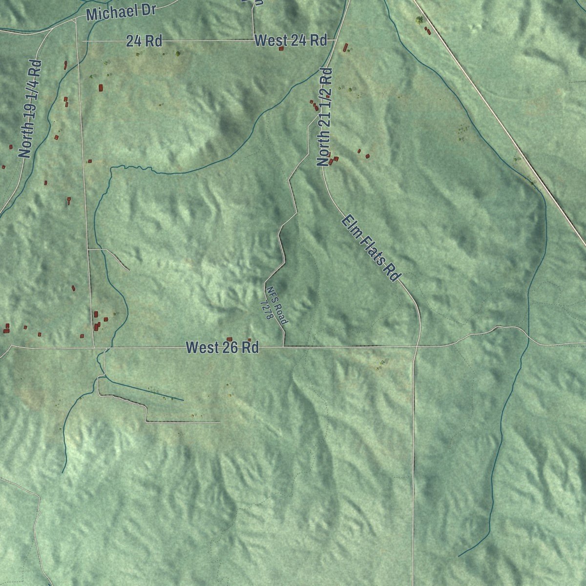 Second close-up of the map of Antioch, Michigan print showing more streets and buildings
