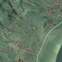 Second close-up of the map of Antis, Pennsylvania print showing more streets and buildings