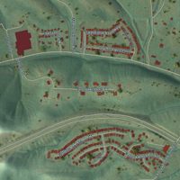 Second close-up of the map of Antonia, Missouri print showing more streets and buildings