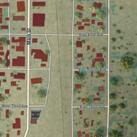 Second close-up of the map of Antonito, Colorado print showing more streets and buildings