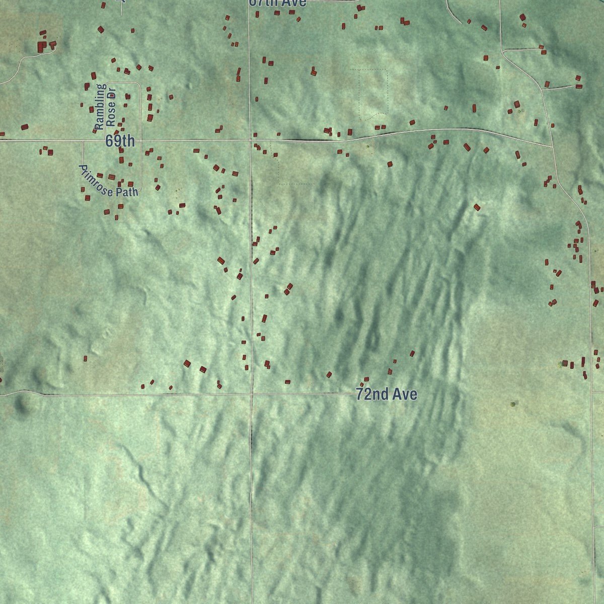 Second close-up of the map of Antwerp, Michigan print showing more streets and buildings