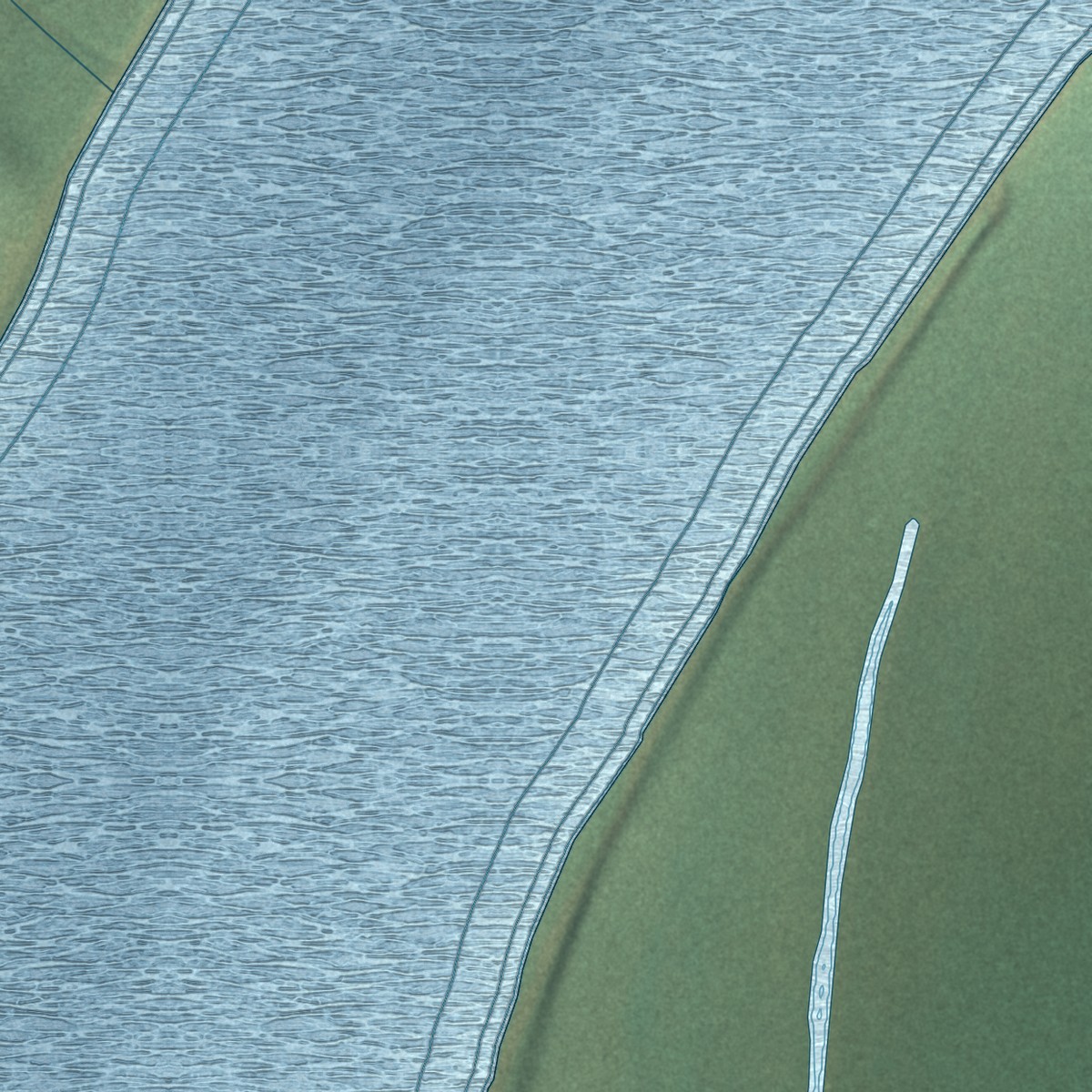 Second close-up of the map of Anvik, Alaska print showing more streets and buildings