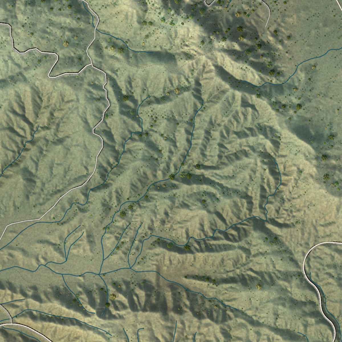Second close-up of the map of Anza, California print showing more streets and buildings