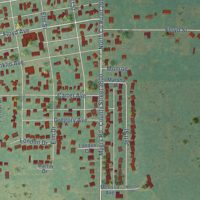 Second close-up of the map of Apache, Oklahoma print showing more streets and buildings
