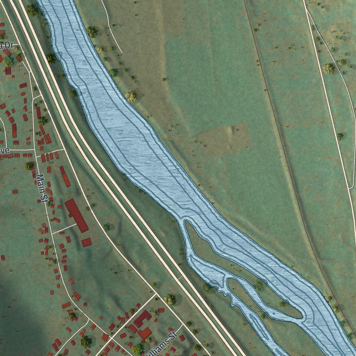 Second close-up of the map of Apalachin, New York print showing more streets and buildings