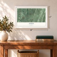 Apison, Tennessee map, 12 x 18 inch print in a white frame in an entryway