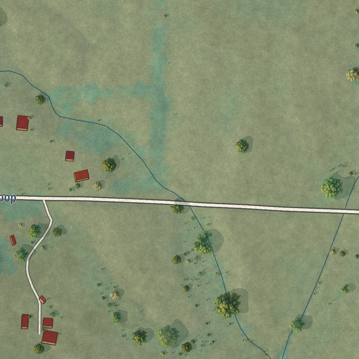 Second close-up of the map of Aplin, Arkansas print showing more streets and buildings