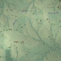 Second close-up of the map of Apple Springs, Texas print showing more streets and buildings