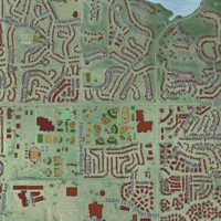 Second close-up of the map of Apple Valley, Minnesota print showing more streets and buildings