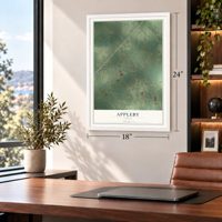Appleby, Texas map, 18 x 24 inch print in a white frame in a home office