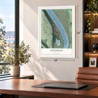 Applewold, Pennsylvania map, 18 x 24 inch print in a white frame in a home office