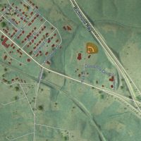 Second close-up of the map of Appomattox, Virginia print showing more streets and buildings