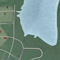 Second close-up of the map of Aquilla, Ohio print showing more streets and buildings