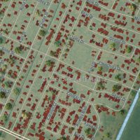 Second close-up of the map of Arabi, Louisiana print showing more streets and buildings