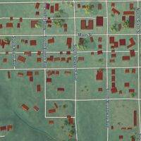 Second close-up of the map of Arapaho, Oklahoma print showing more streets and buildings