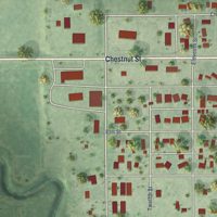 Second close-up of the map of Arapahoe, Nebraska print showing more streets and buildings