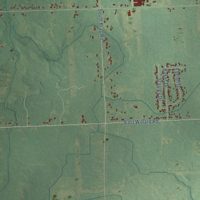 Second close-up of the map of Arbela, Michigan print showing more streets and buildings