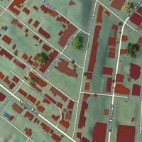 Second close-up of the map of Arbor Hill, New York print showing more streets and buildings