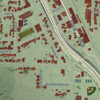 Second close-up of the map of Arbuckle, California print showing more streets and buildings