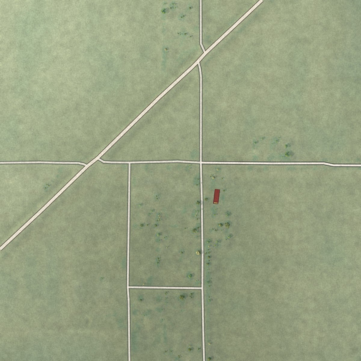 Second close-up of the map of Arbyrd, Missouri print showing more streets and buildings