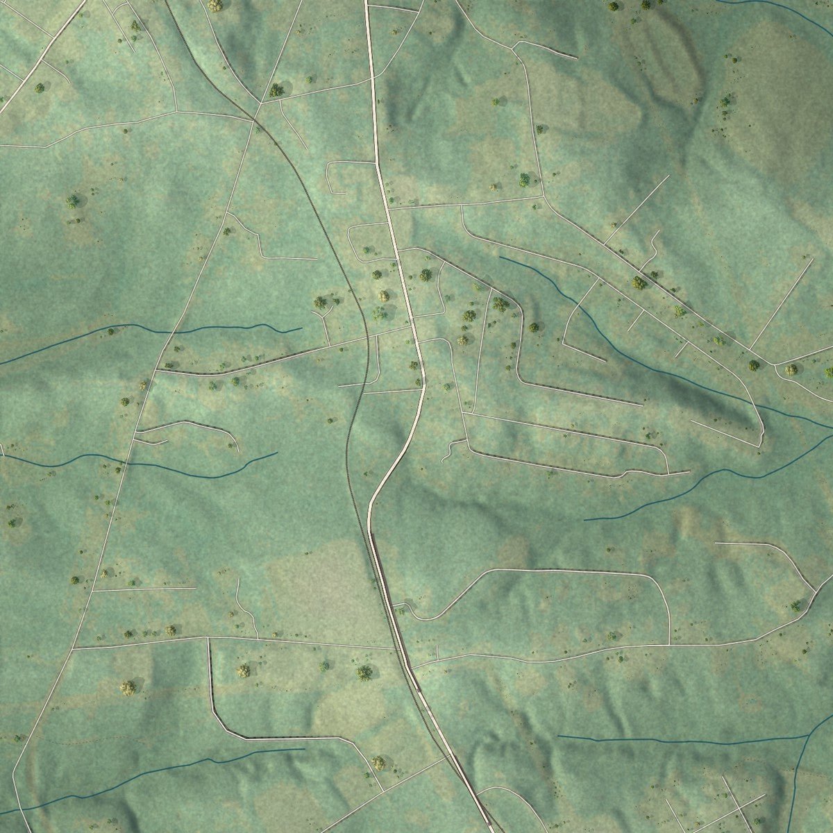 Second close-up of the map of Arcade, Georgia print showing more streets and buildings