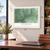 Town of Arcade, New York map, 18 x 24 inch print in a white frame in a home office