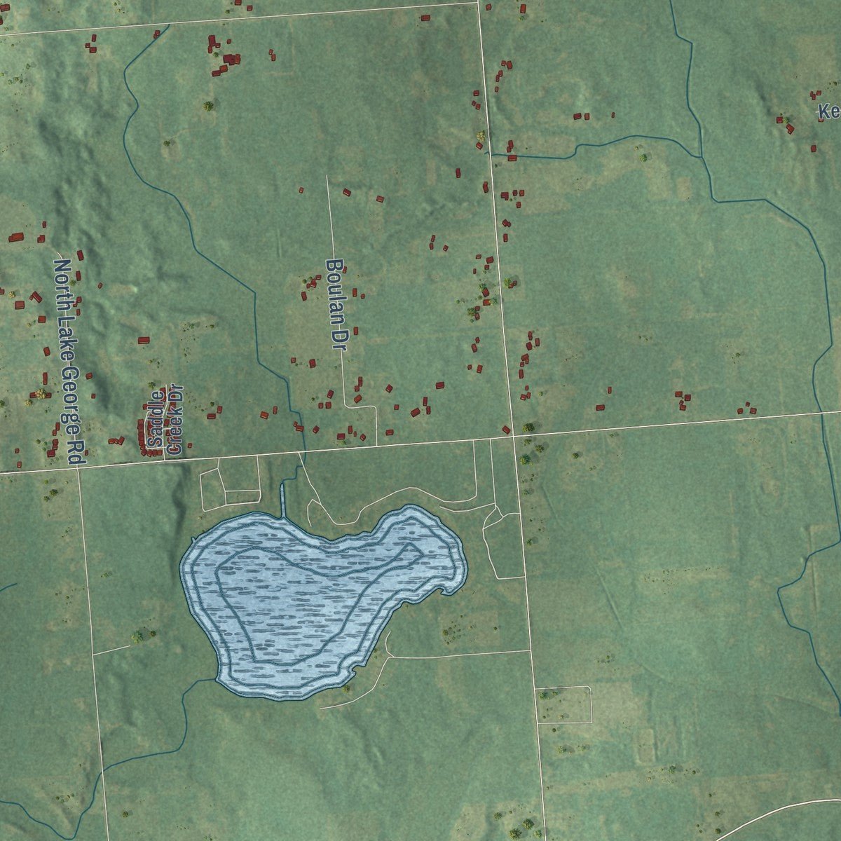 Second close-up of the map of Arcadia, Lapeer County, Michigan print showing more streets and buildings