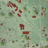 Second close-up of the map of Arcadia, Nebraska print showing more streets and buildings