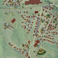 Second close-up of the map of Arcadia, South Carolina print showing more streets and buildings