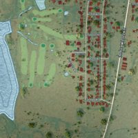 Second close-up of the map of Archer City, Texas print showing more streets and buildings